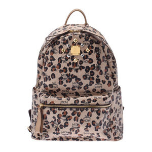 MCM Loveless leopard beige leather backpack daypack